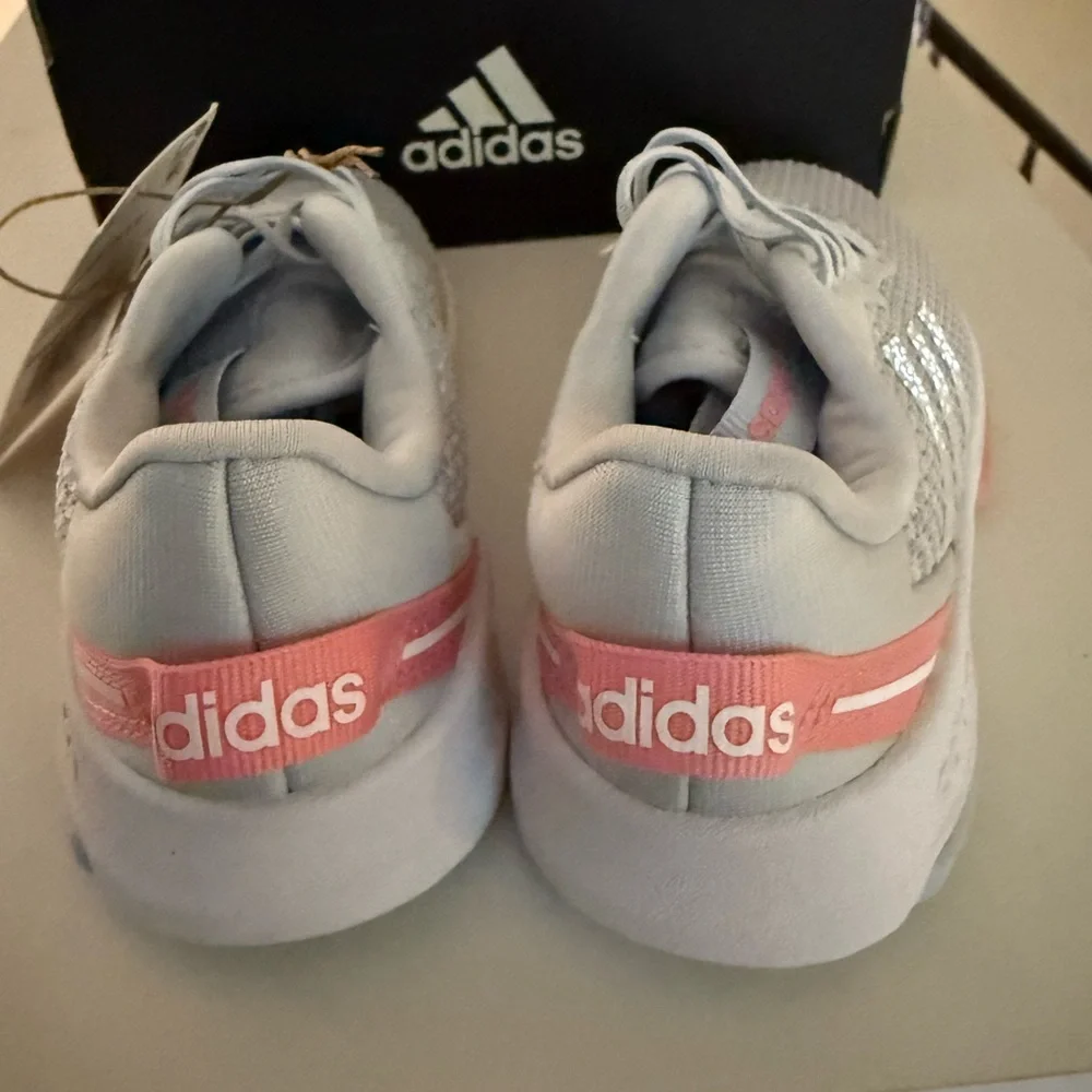 NWT!-{Adidas}-Size: kids 7- Racer TR 2.0 Running Shoe, Halo Blue/White/Super Pop - Picture 3 of 5